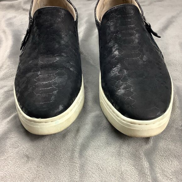 Naturalizer Hawthorn Slip On Sneaker Shoes Women's 10 M Black Leather Croc Snake - Picture 2 of 12